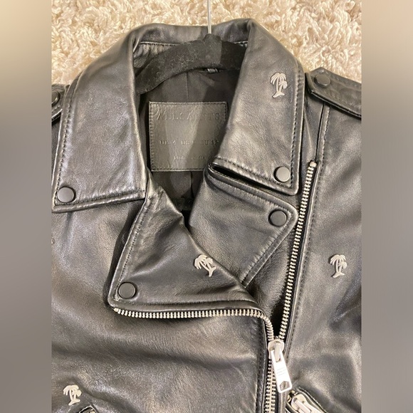 All saints palm tree black
leather jacket Jacket size XS - Picture 6 of 9